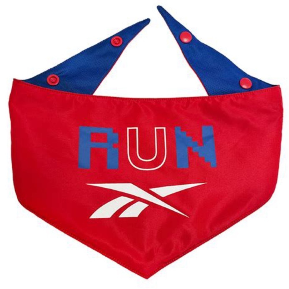 NWT Reebok Red RUN Dog Snap on Bandana S/M